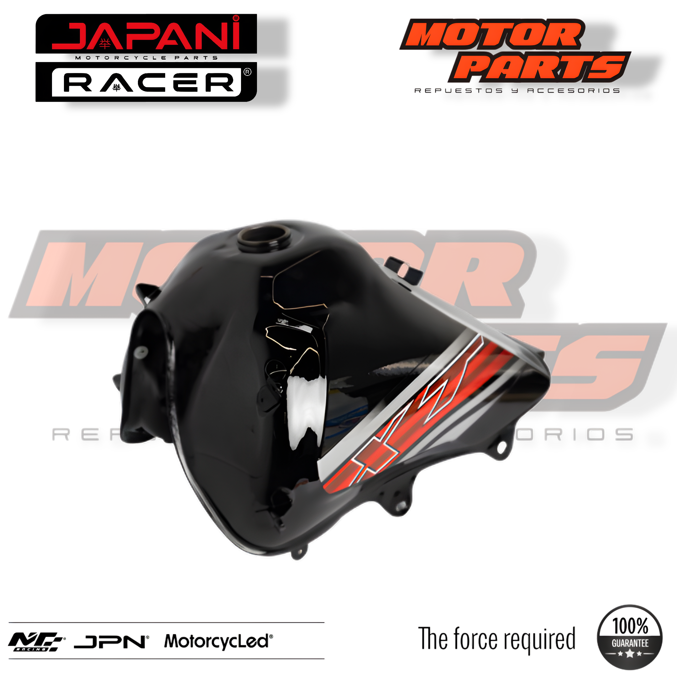 TANQUE GASOLINA XTZ 125 NEGRO ROJO JPN